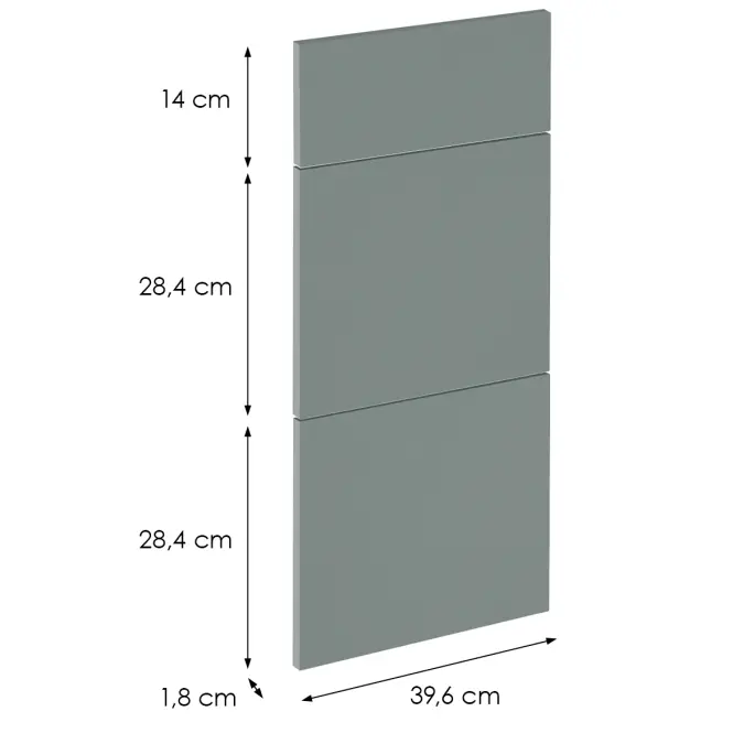 Čelo skrinky Luxeo F08-D40S3-AX green,2