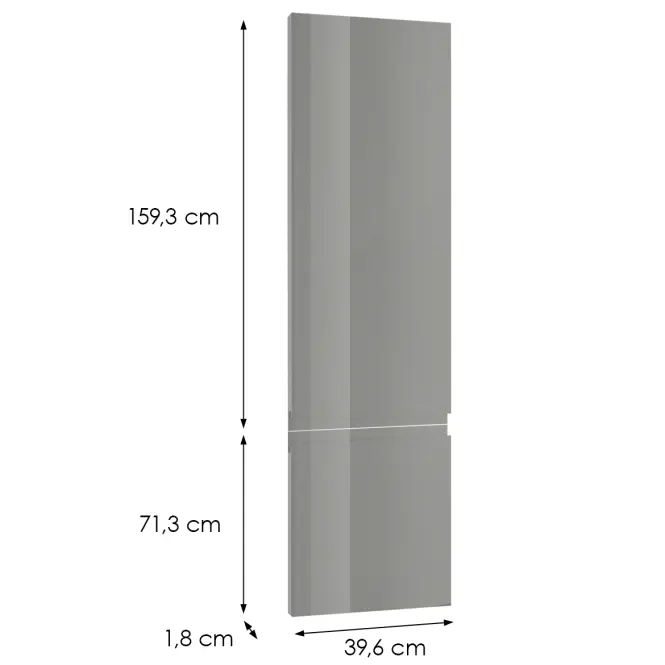 Čelo skrinky Luxeo F02-D40SPWN grey lak,2