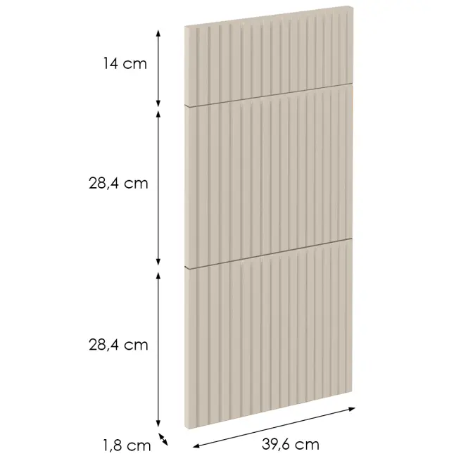 Čelo skrinky Luxeo F14-D40S3-AX ryfla kašmír,2