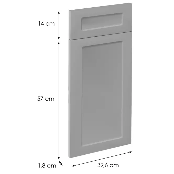 Čelo skrinky Luxeo F15-D40S1-AX rám grey,2