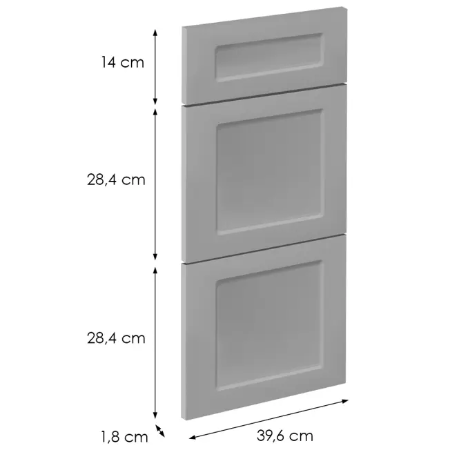 Čelo skrinky Luxeo F15-D40S3-AX rám grey