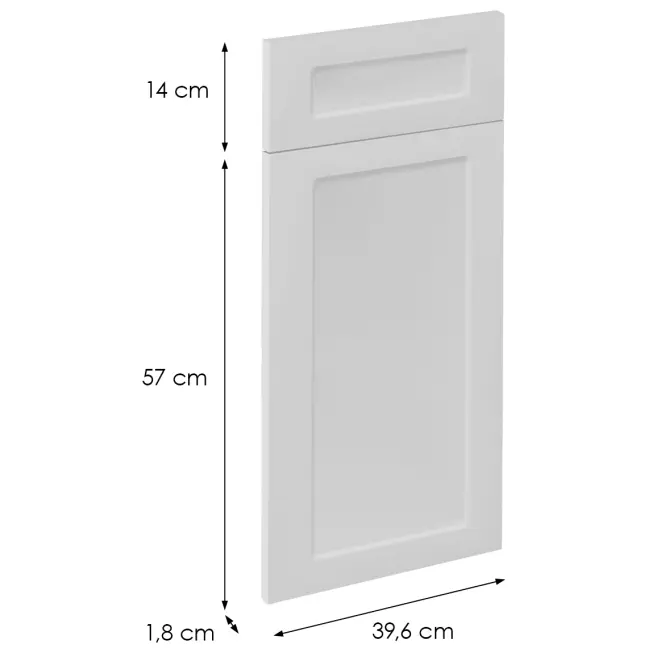 Čelo skrinky Luxeo F15-D40S1-AX rám white,2
