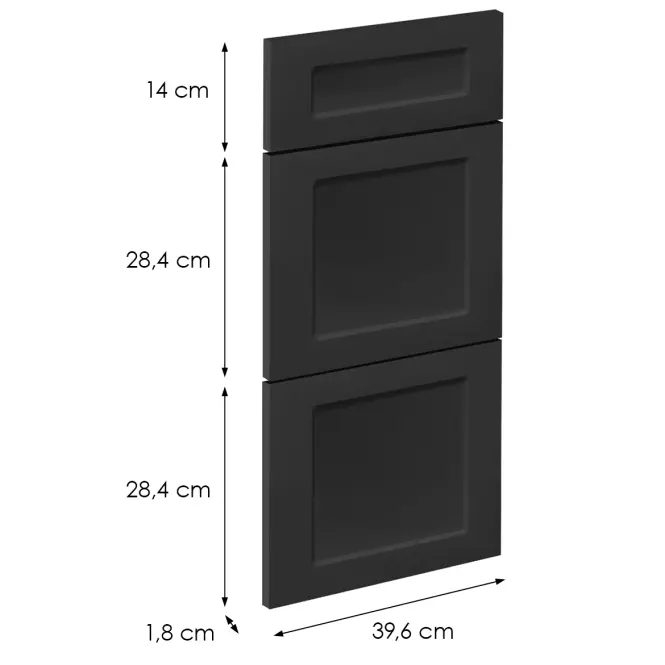 Čelo skrinky Luxeo F15-D40S3-AX rám black