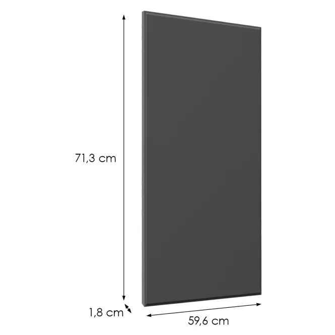 Čelo skrinky Luxeo F16-D40 tenký rám dark grey