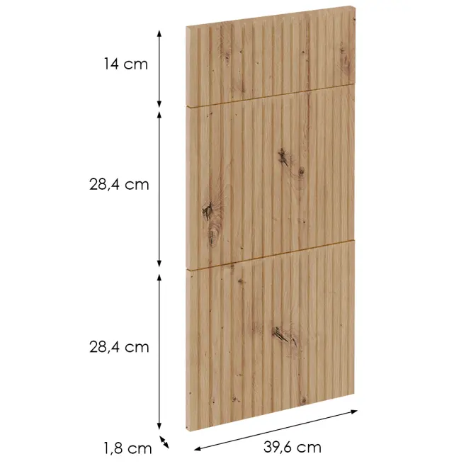 Čelo skrinky Luxeo F14-D40S3-AX ryfla dub,2