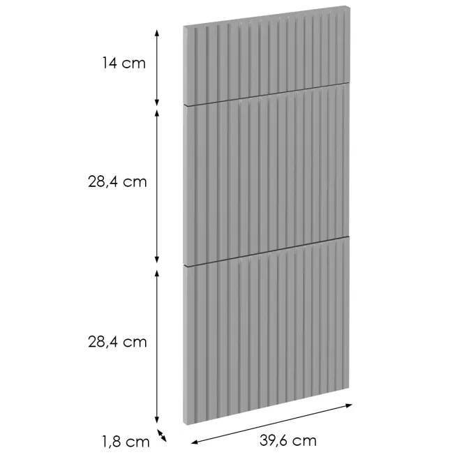 Čelo skrinky Luxeo F14-D40S3-AX ryfla grey,2