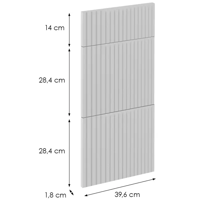 Čelo skrinky Luxeo F14-D40S3-AX ryfla white,2