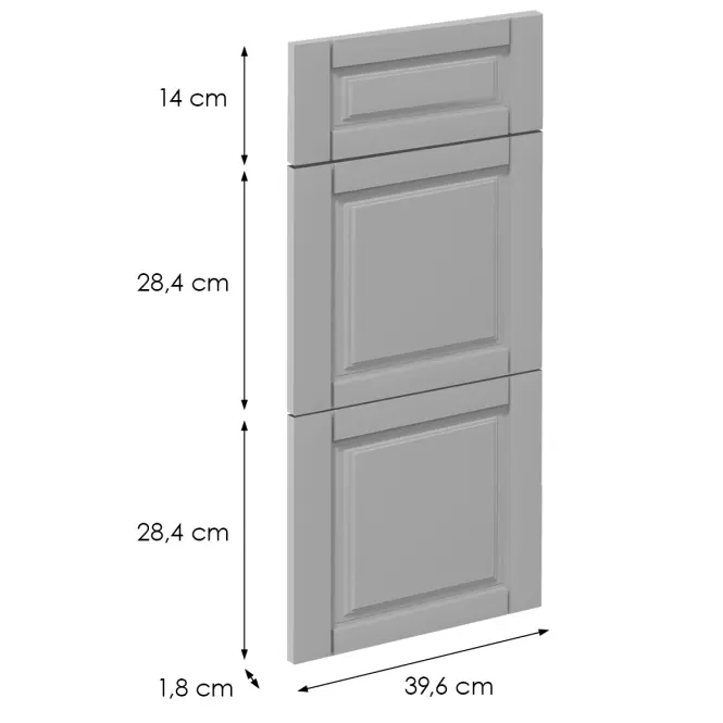 Čelo skrinky Luxeo F13-D40S3-AX hampton grey,2