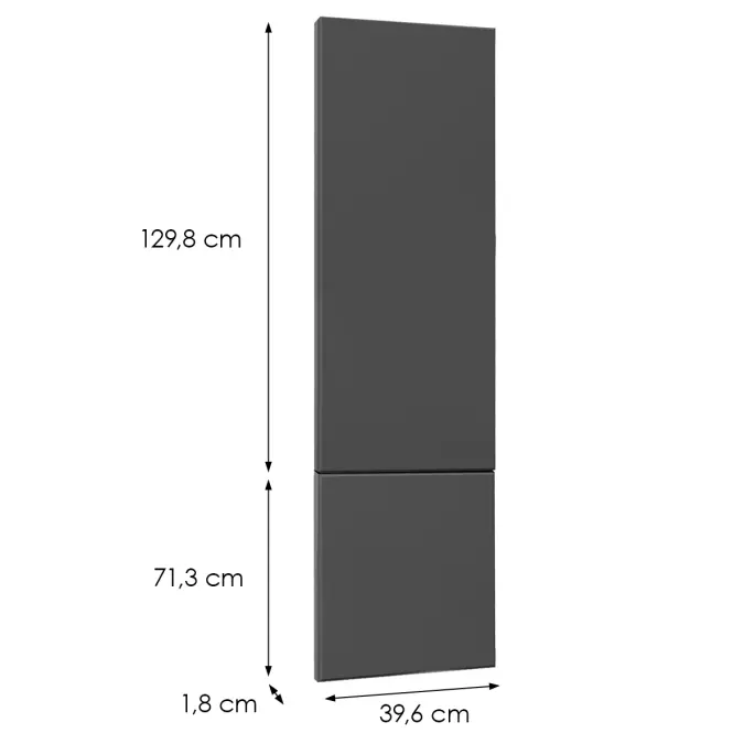 Čelo skrinky Luxeo F16-D40SP tenký rám dark grey,2
