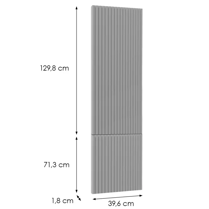 Čelo skrinky Luxeo F14-D40SP ryfla grey,2