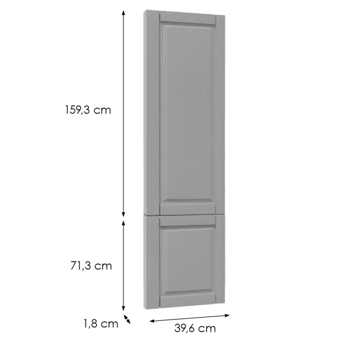 Čelo skrinky Luxeo F13-D40SPWN hampton grey