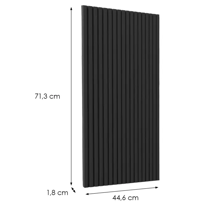 Čelo skrinky Luxeo F14-D45FZW ryfla black,2