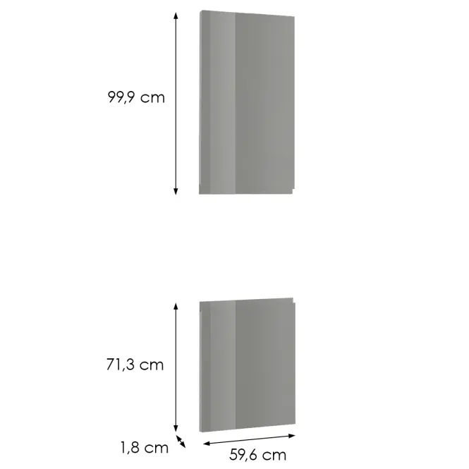 Čelo skrinky Luxeo F02-D60PWN grey lak,2