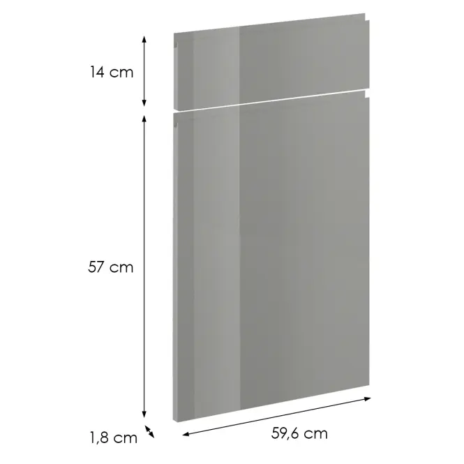 Čelo skrinky Luxeo F02-D60S1-AX grey lak