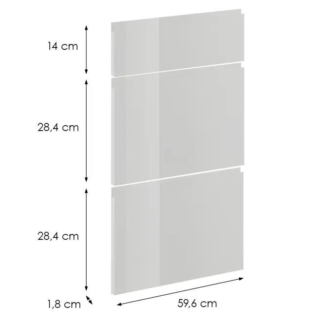 Čelo skrinky Luxeo F02-D60S3-AX white lak,2