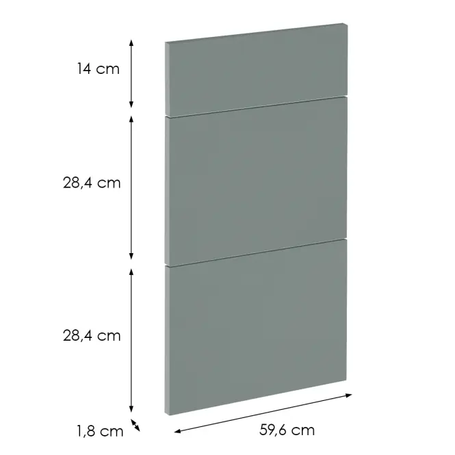 Čelo skrinky Luxeo F08-D60S3-AX green,2