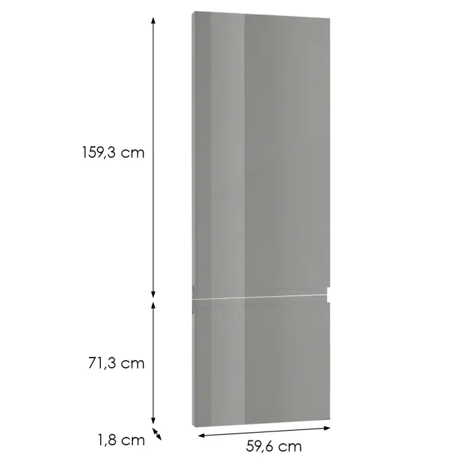 Čelo skrinky Luxeo F02-D60T-AX grey lak,2