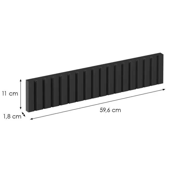 Čelo skrinky Luxeo F14-D60ZK ryfla black,2