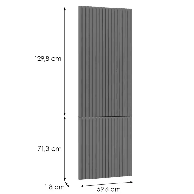 Čelo skrinky Luxeo F14-D60ZL_D60R ryfla dark grey,2