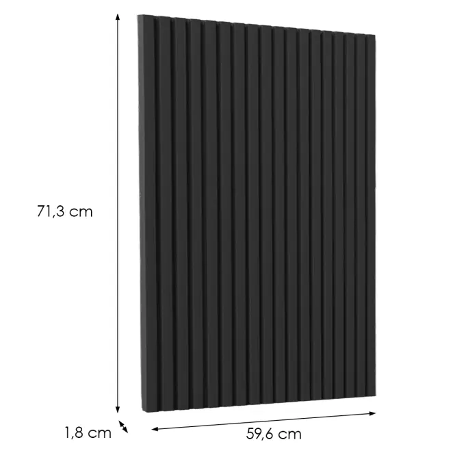 Čelo skrinky Luxeo F14-D60ZS-AX ryfla black,2