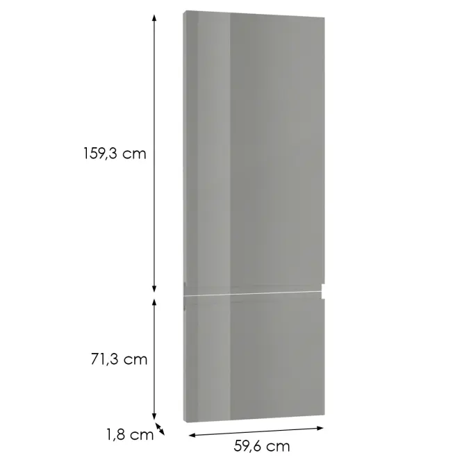 Čelo skrinky Luxeo F02-D60ZLN_D60RWN grey lak,2