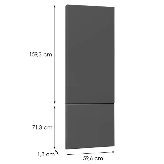 Čelo skrinky Luxeo F16-D60ZLN_D60RWN tenký rám dark grey,2