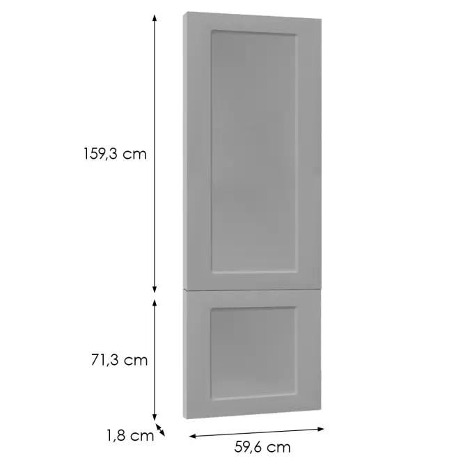 Čelo skrinky Luxeo F15-D60ZLN_D60RWN rám grey