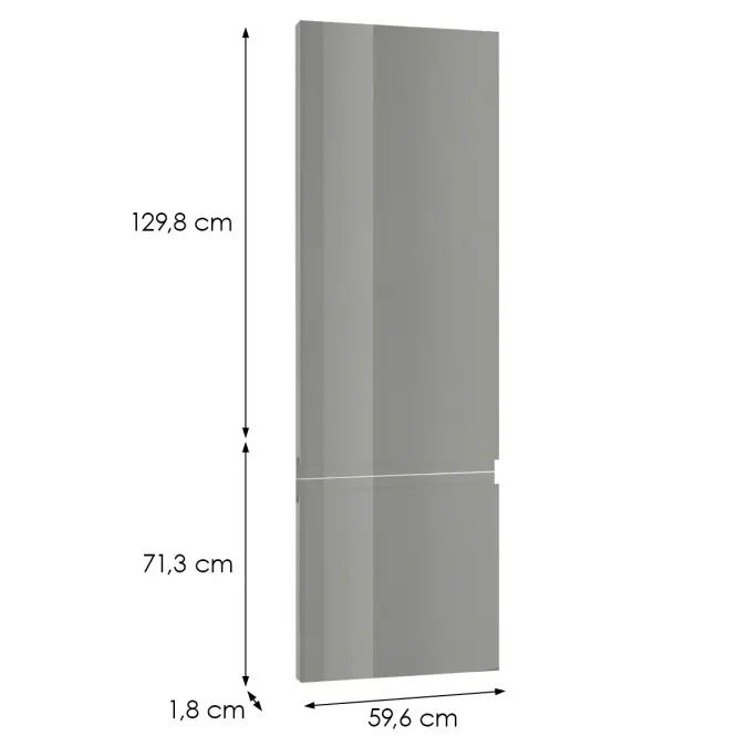 Čelo skrinky Luxeo F02-D60ZL_D60R  grey lak