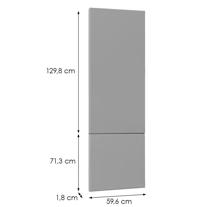 Čelo skrinky Luxeo F16-D60ZL_D60R tenký rám grey,2