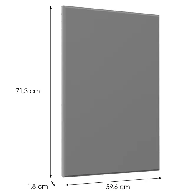 Čelo skrinky Luxeo F16-D60FZW tenký rám dark grey,2