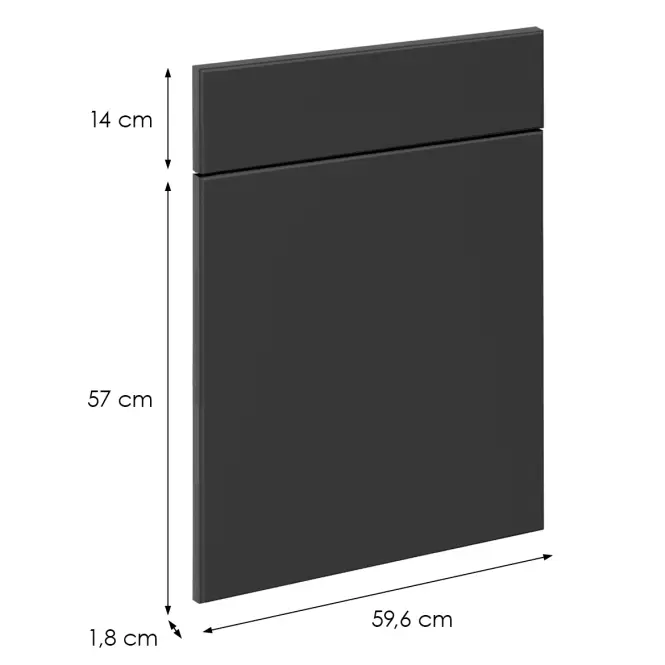 Čelo skrinky Luxeo F16-D60S1-AX tenký rám dark grey,2