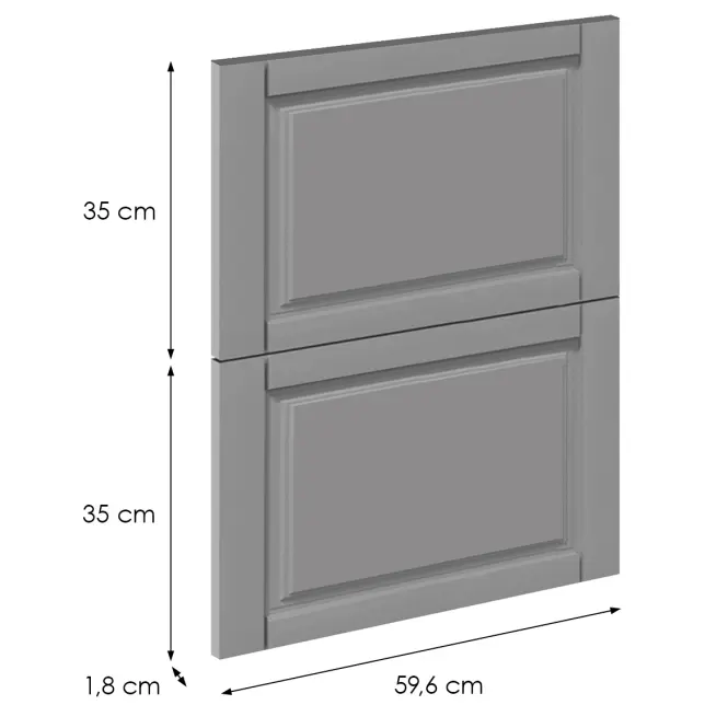 Čelo skrinky Luxeo F13-D60S2_D60S2+1_D60IN-AX hampton grey,2