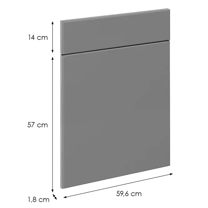 Čelo skrinky Luxeo F16-D60S1-AX tenký rám grey,2