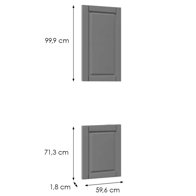 Čelo skrinky Luxeo F13-D60PWN hampton dark grey,2