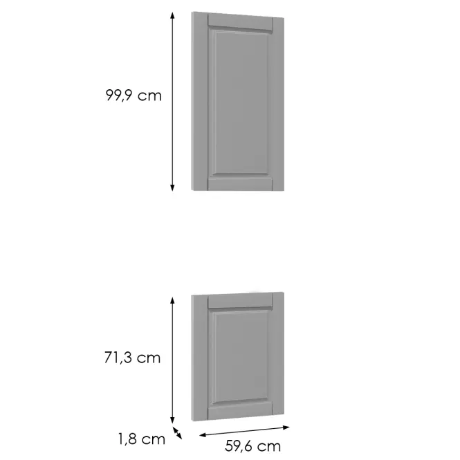 Čelo skrinky Luxeo F13-D60PWN hampton grey,2
