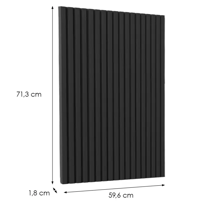 Čelo skrinky Luxeo F14-D60FZW ryfla black,2