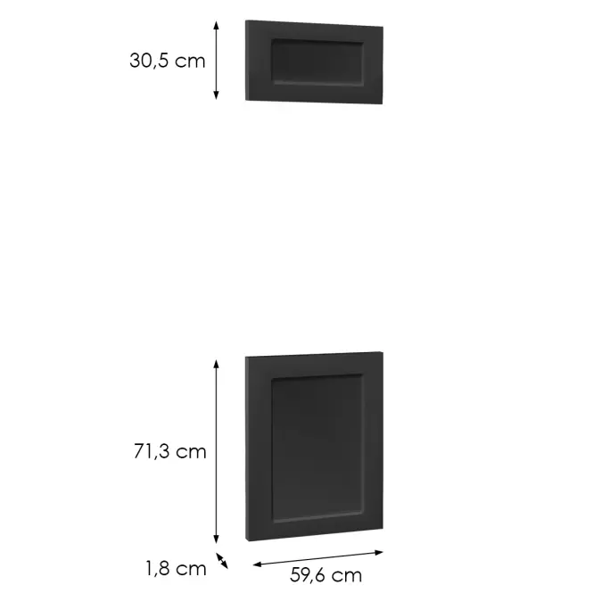 Čelo skrinky Luxeo F15-D60PM rám black,2