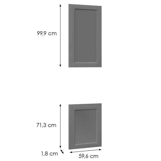 Čelo skrinky Luxeo F15-D60PWN rám dark grey,2
