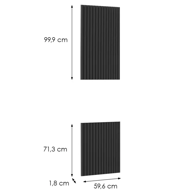 Čelo skrinky Luxeo F14-D60PWN ryfla black