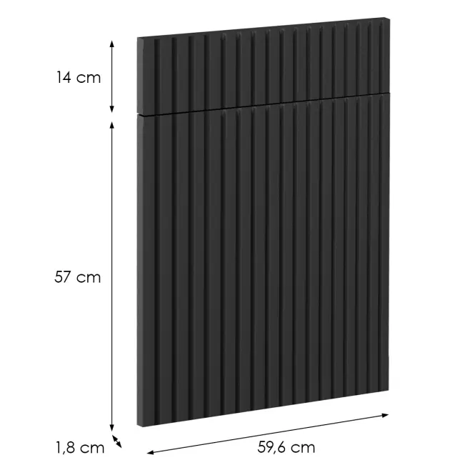 Čelo skrinky Luxeo F14-D60S1-AX ryfla black,2