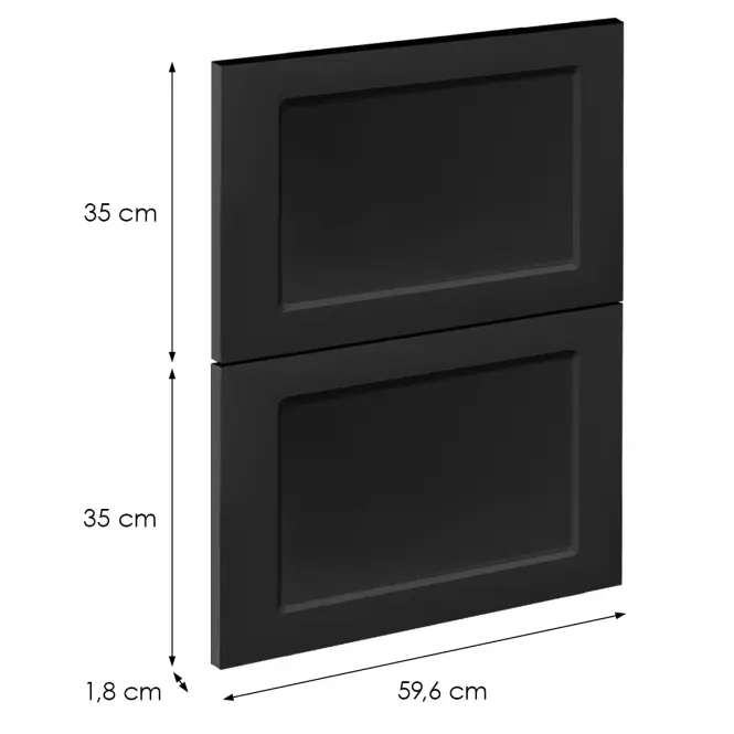 Čelo skrinky Luxeo F15-D60S2_D60S2+1_D60IN-AX rám black