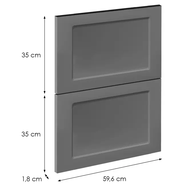 Čelo skrinky Luxeo F15-D60S2_D60S2+1_D60IN-AX rám dark grey