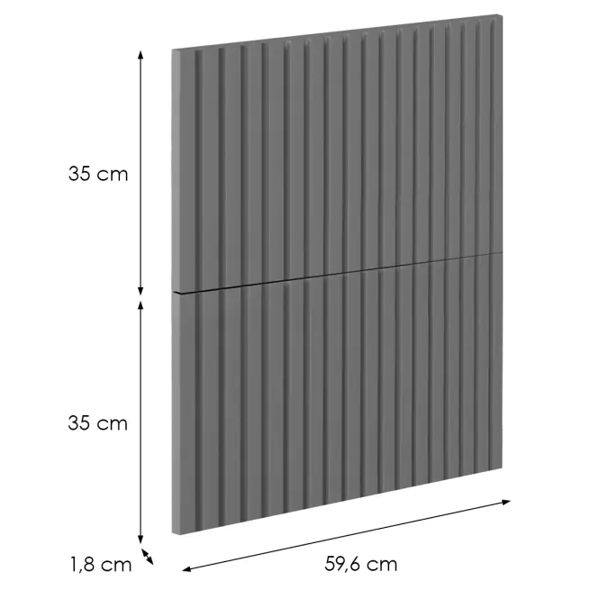 Čelo skrinky Luxeo F14-D60S2_D60S2+1_D60IN-AX ryfla dark grey,2
