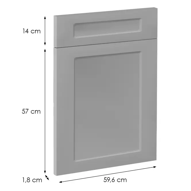 Čelo skrinky Luxeo F15-D60S1-AX rám grey