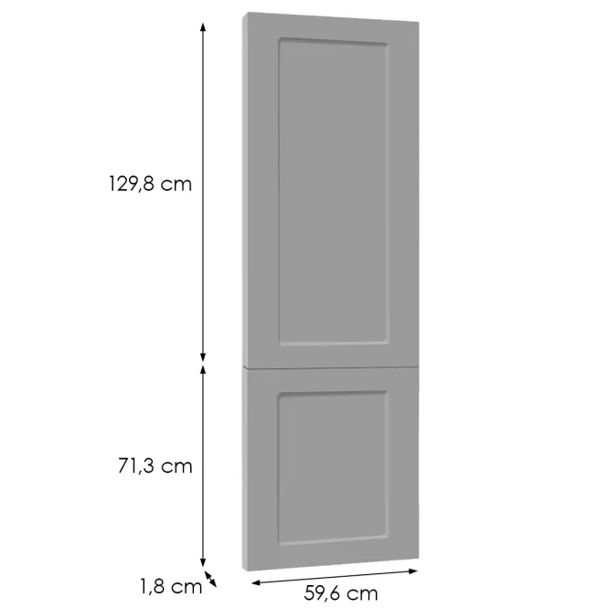Čelo skrinky Luxeo F15-D60ZL_D60R  rám grey