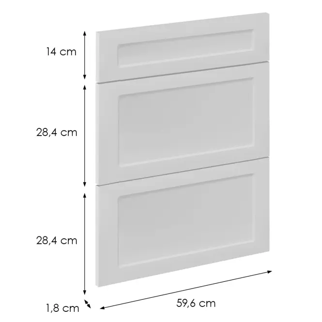 Čelo skrinky Luxeo F15-D60S3-AX rám white,2