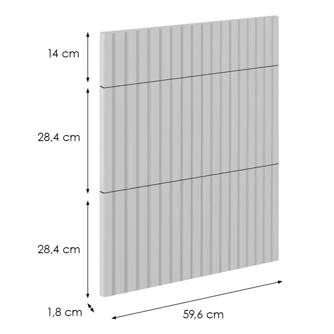 Čelo skrinky Luxeo F14-D60S3-AX ryfla white,2