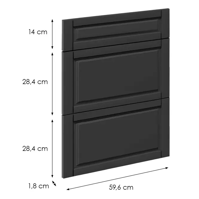 Čelo skrinky Luxeo F13-D60S3-AX hampton black,2
