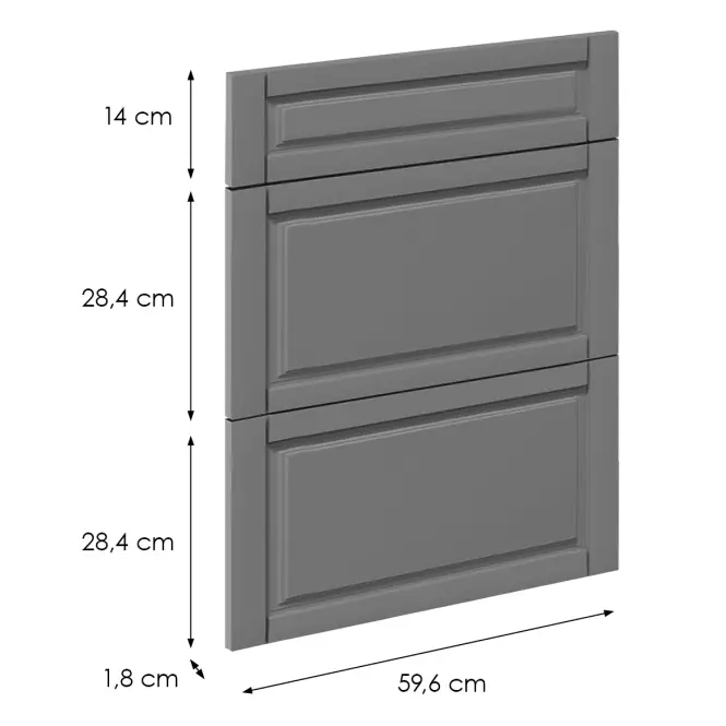 Čelo skrinky Luxeo F13-D60S3-AX hampton dark grey,2