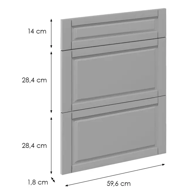 Čelo skrinky Luxeo F13-D60S3-AX hampton grey